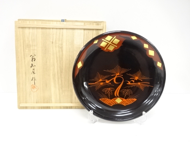 扇知屋造　秀衡塗　丸盆